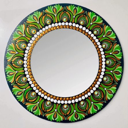 Espejo decorativo de pared Reya Mándala Verde 50 cm Espejo decorativo de pared Reya Mándala Verde 50 cm