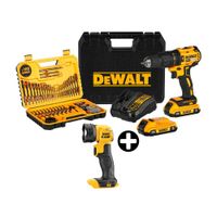 COMBO Taladro 1/2"" 20V + 100 Accesorios DCD7781S2A Dewalt + Linterna LED Dewalt Modelo DCL040 20V