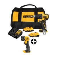 COMBO Taladro Atornillador 1/2"" 20V DCD708D2 Dewalt + Linterna LED Dewalt Modelo DCL040 20V