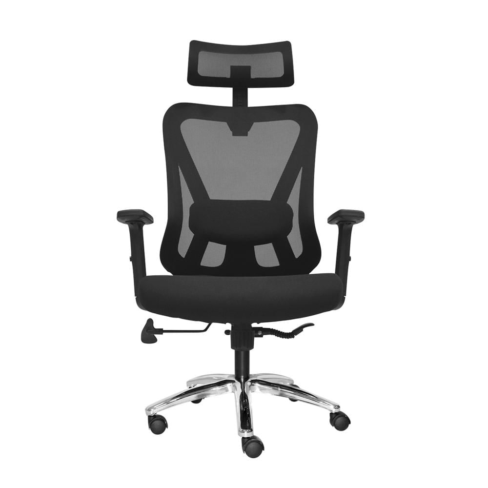 Silla Ergonómica Dolfin Lap Brazos 1D Presidente Cromado Negro Ofideas