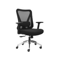 Silla Ergonómica Dolfin Syncro Brazos 3D Gerente Aluminio Negro Ofideas