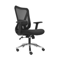 Silla Ergonómica Dolfin Lap Brazos 1D Gerente Cromado Negro Ofideas