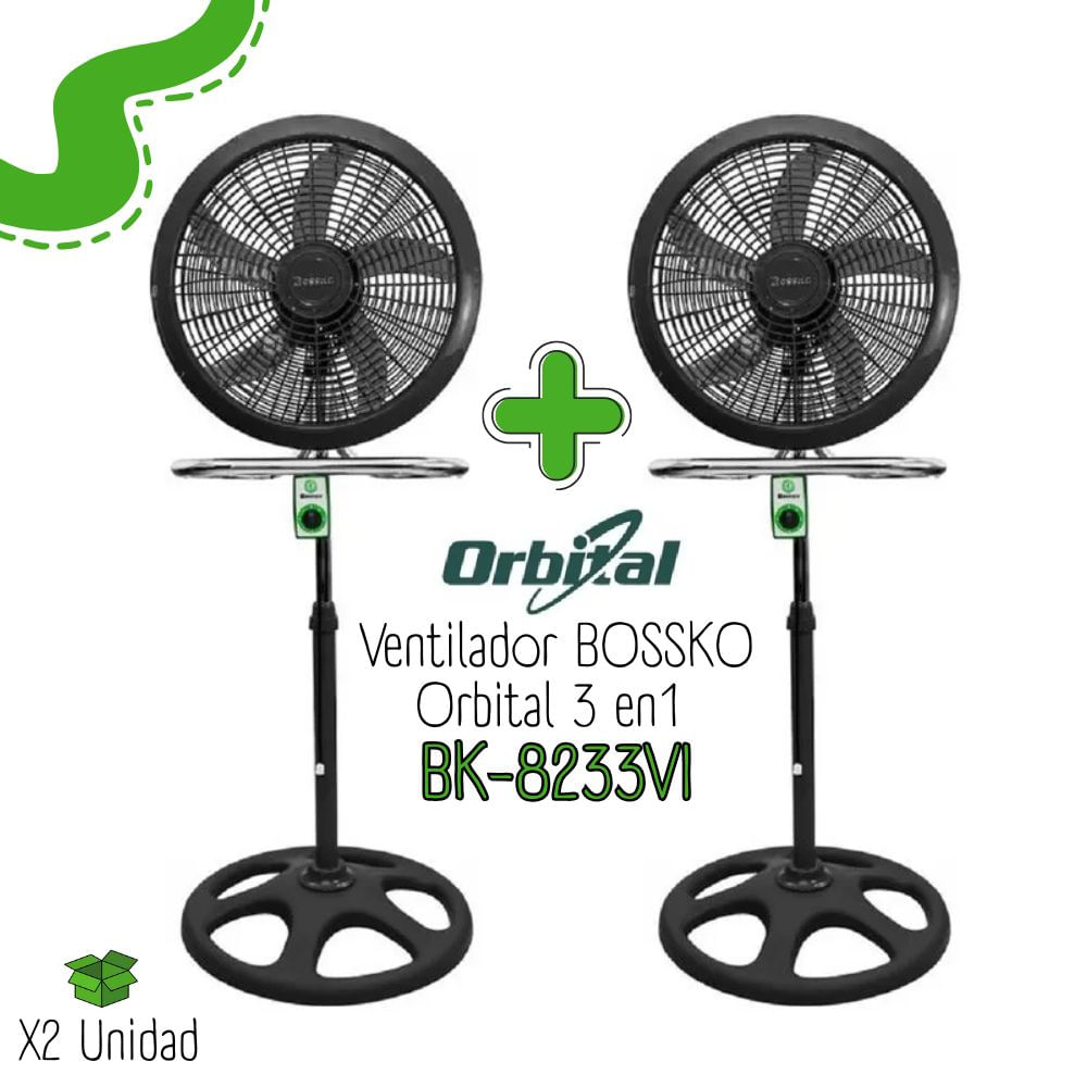 VENTILADOR ORBITAL BOSSKO DE 18'  3EN1 DE 250WATTS - BK-8233VO X2UNIDADES