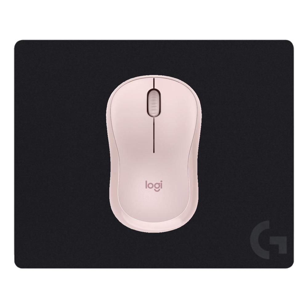COMBO LOGITECH MOUSE M240 ROSADO Y PAD MOUSE G240 NEGRO
