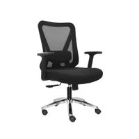 Silla Ergonómica Dolfin Syncro Brazos 3D Gerente Cromado Negro Ofideas