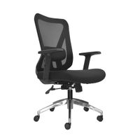 Silla Ergonómica Dolfin Lap Brazos 1D Gerente Aluminio Negro Ofideas