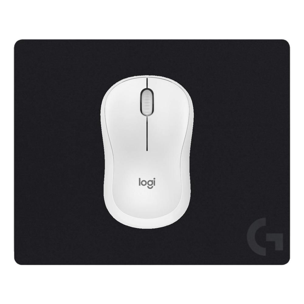 COMBO LOGITECH MOUSE M240 BLANCO Y PAD MOUSE G240 NEGRO