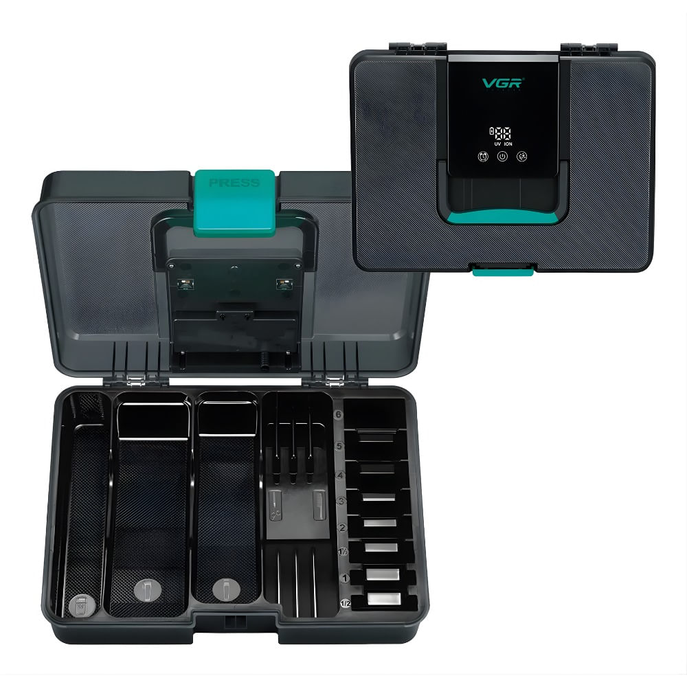 Esterilizador Maquinas Cortar Pelo Barberia Valija Vgr V-840 Negro
