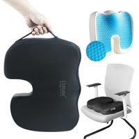 Asiento Cojín Dauer Ergonomico Viscoelástico con Gel Tech con Asa y Forro Negro