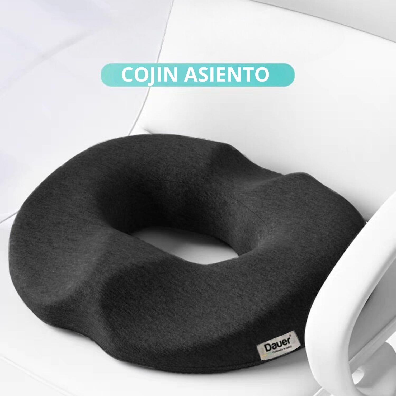 Cojín Asiento tipo Dona para Coxis Hemorroides Ciática y Embarazo Color Negro