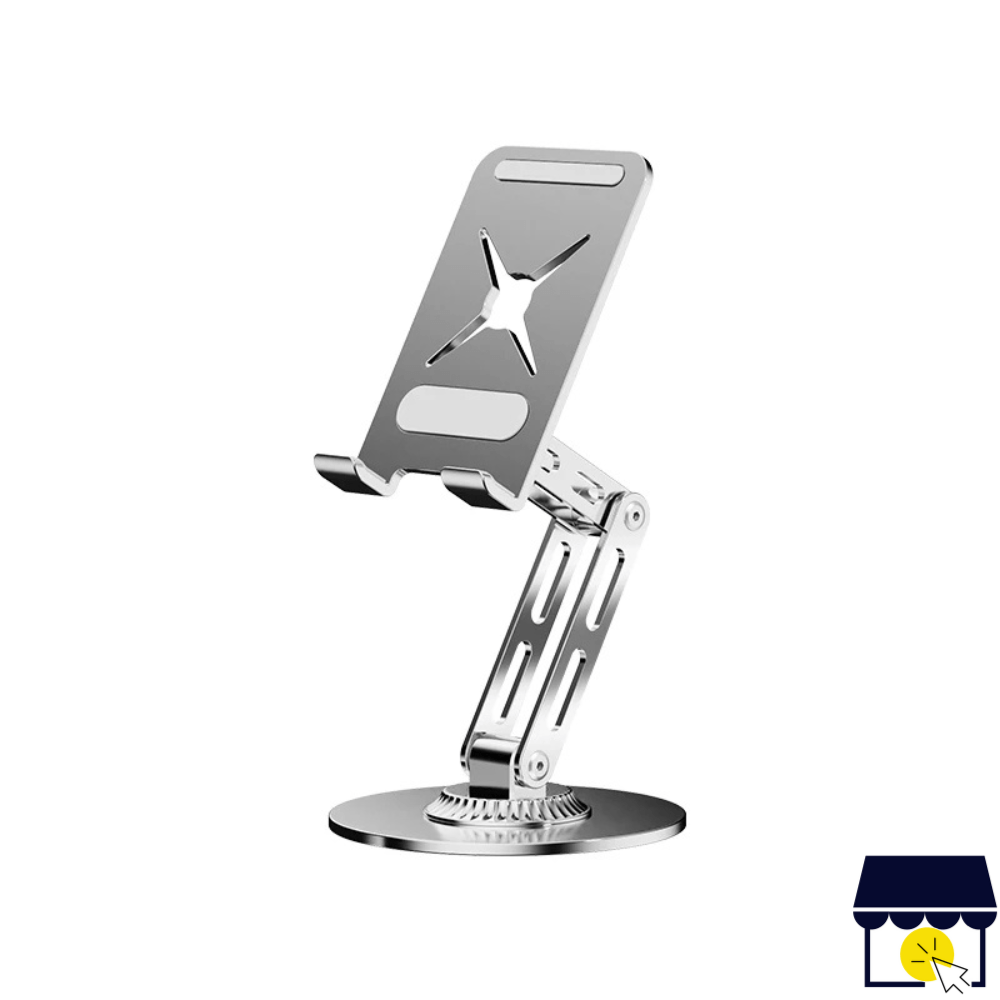 Soporte de acero holder 360 doble articulacion para celular - Plateado