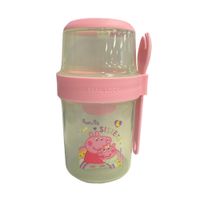 Vaso Yogurera Escolar Peppa Pig y hermanita Evie 310 ML + 560 ML