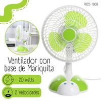 Ventilador con base de Mariquita   VERDE