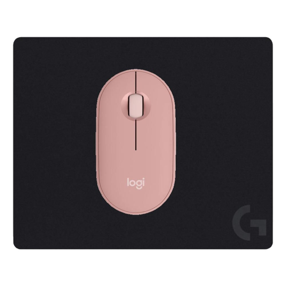 COMBO LOGITECH MOUSE M350S ROSADO Y PAD MOUSE G240 NEGRO