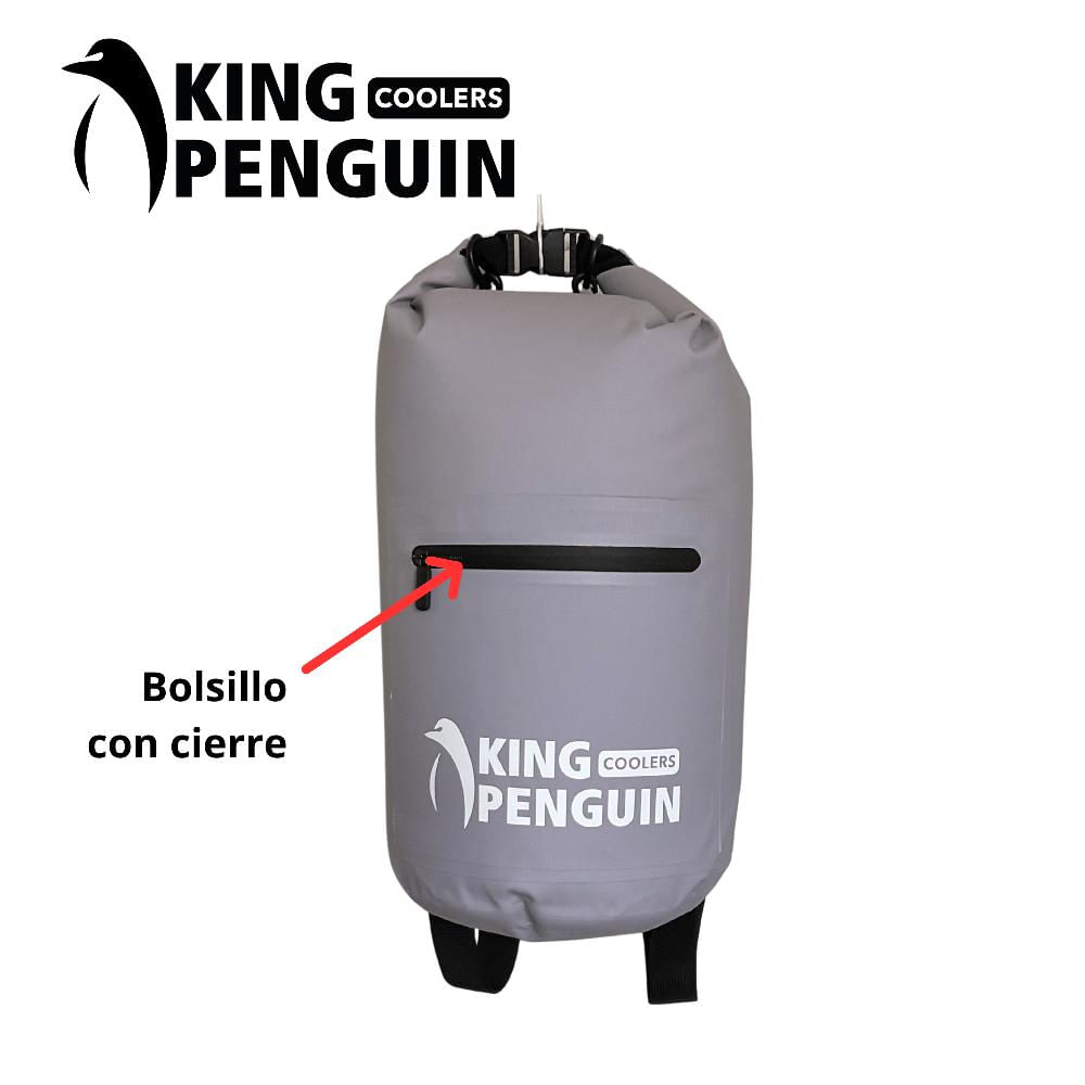 Cooler Mochila Plegable KING PENGUIN 15 L - All-Day Companion - Gris Ártico