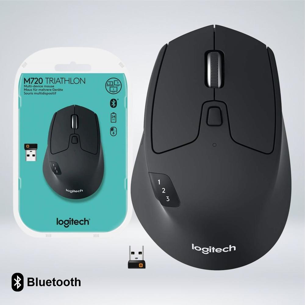MOUSE LOGITECH M720 TRIATHLON WIRELESS USB 24GHZ bluetooth 8botones