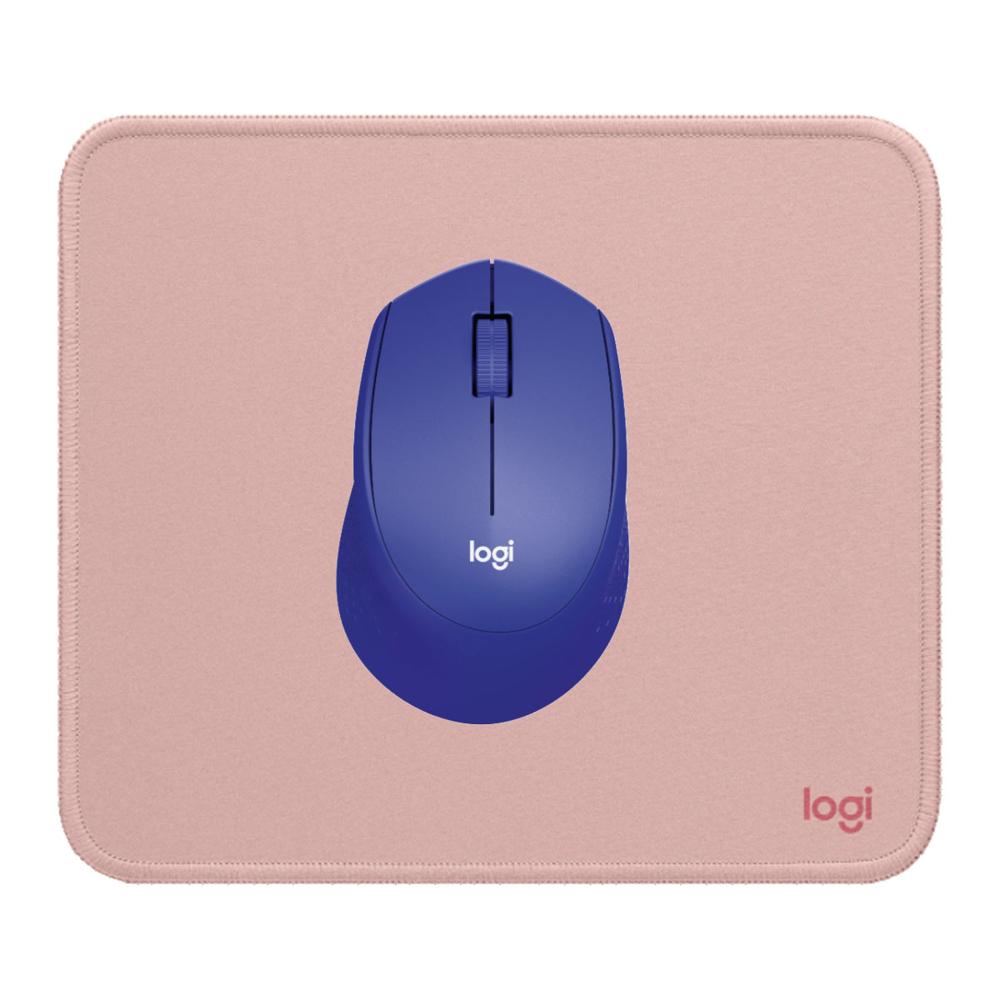 KIT LOGITECH MOUSE M280 AZUL PAD MOUSE 200X230 ROSADO