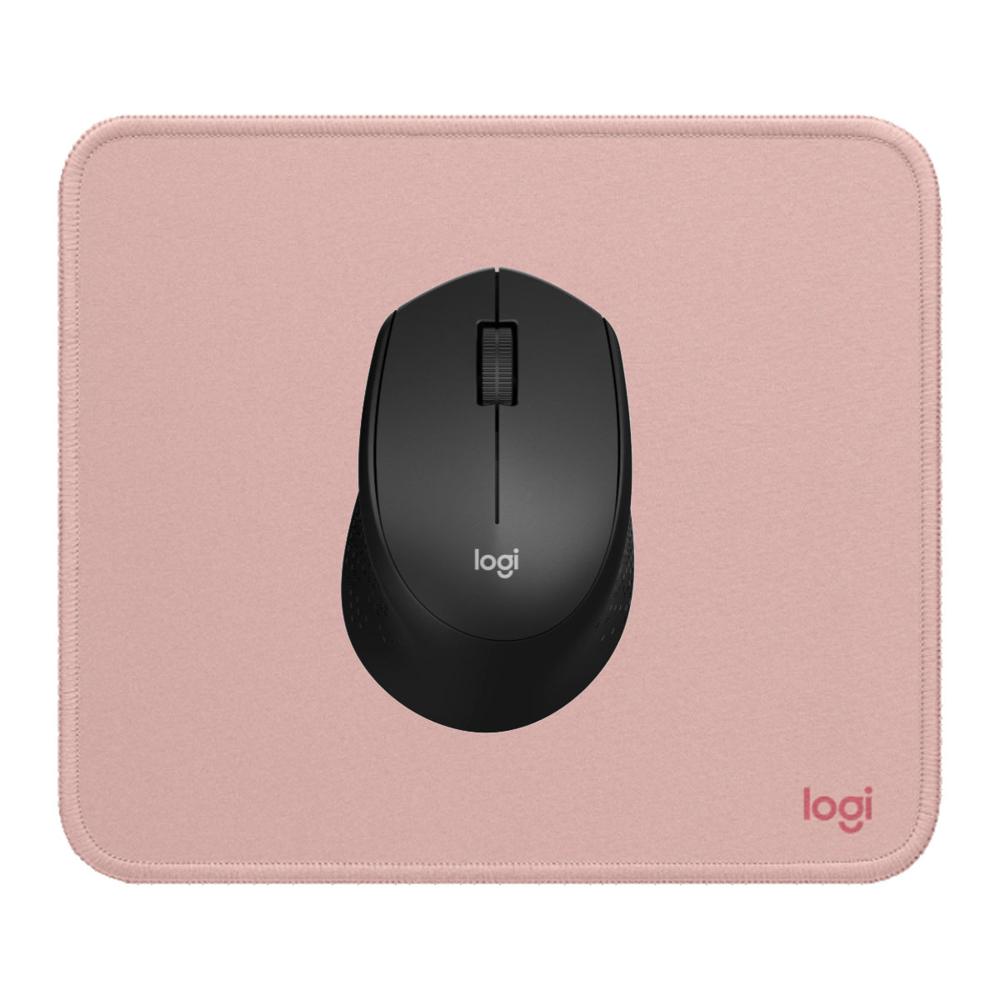 KIT LOGITECH MOUSE M280 NEGRO PAD MOUSE 200X230 ROSADO