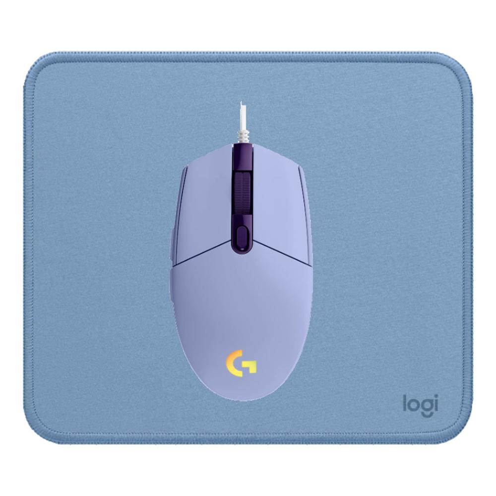KIT LOGITECH MOUSE G203 LILA Y PAD MOUSE 200X230 AZUL