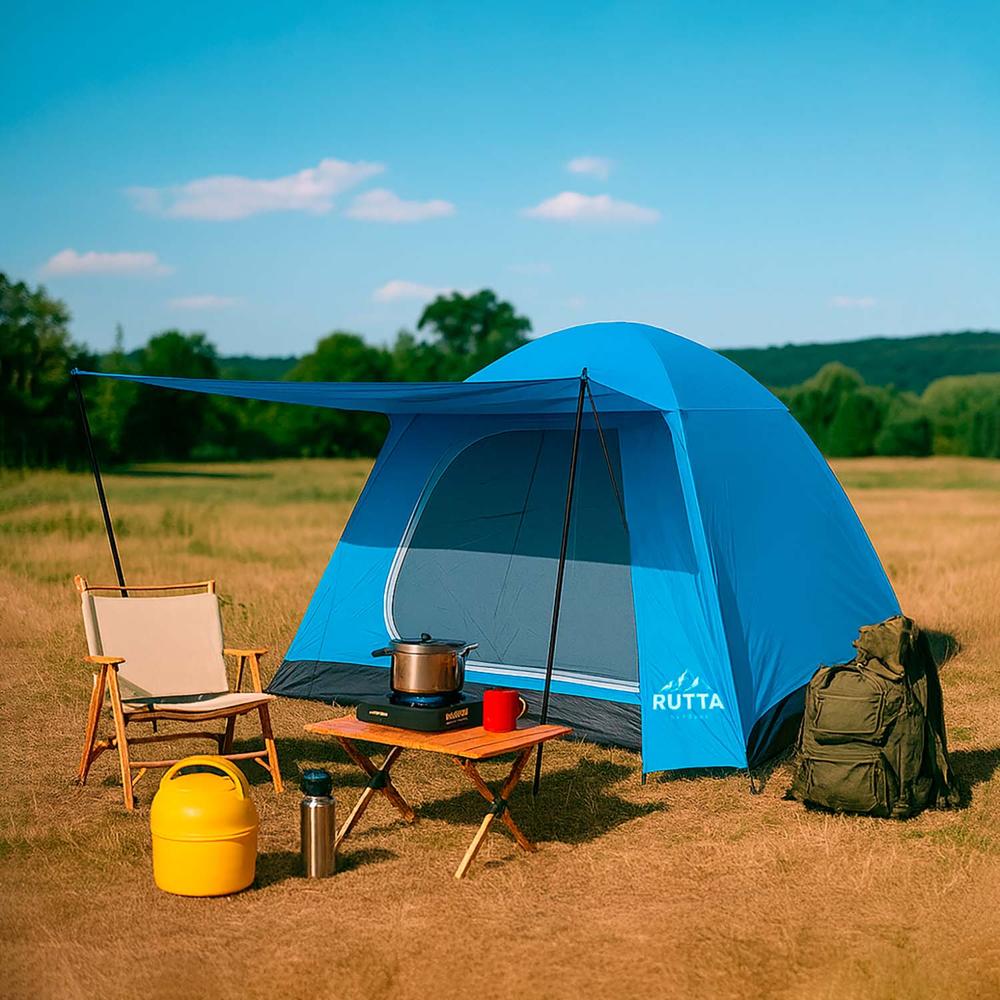 Carpa Camping Yosemite 4 pers. techo largo 3 m doble toldo