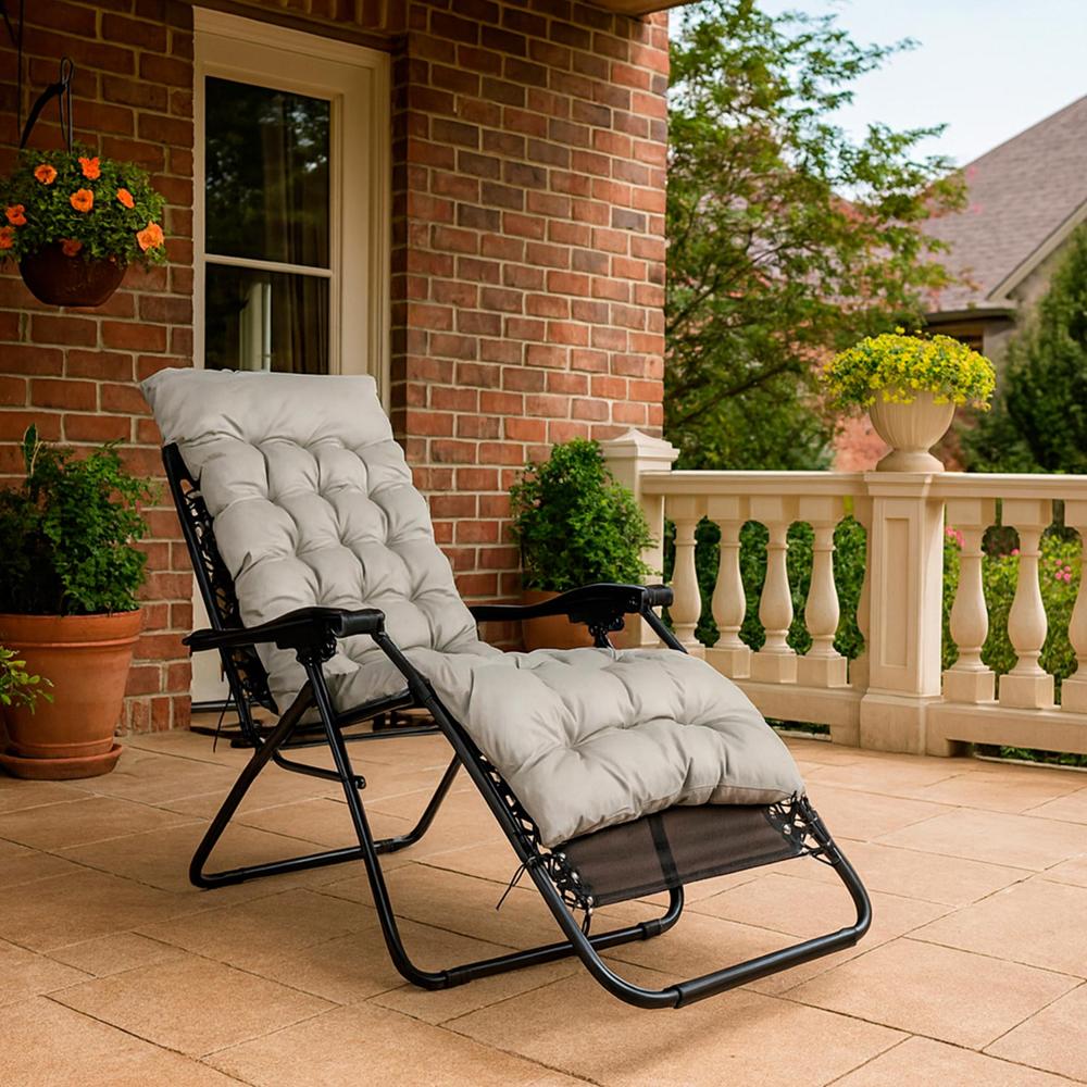 Reposera Plegable con Acolchado Gris