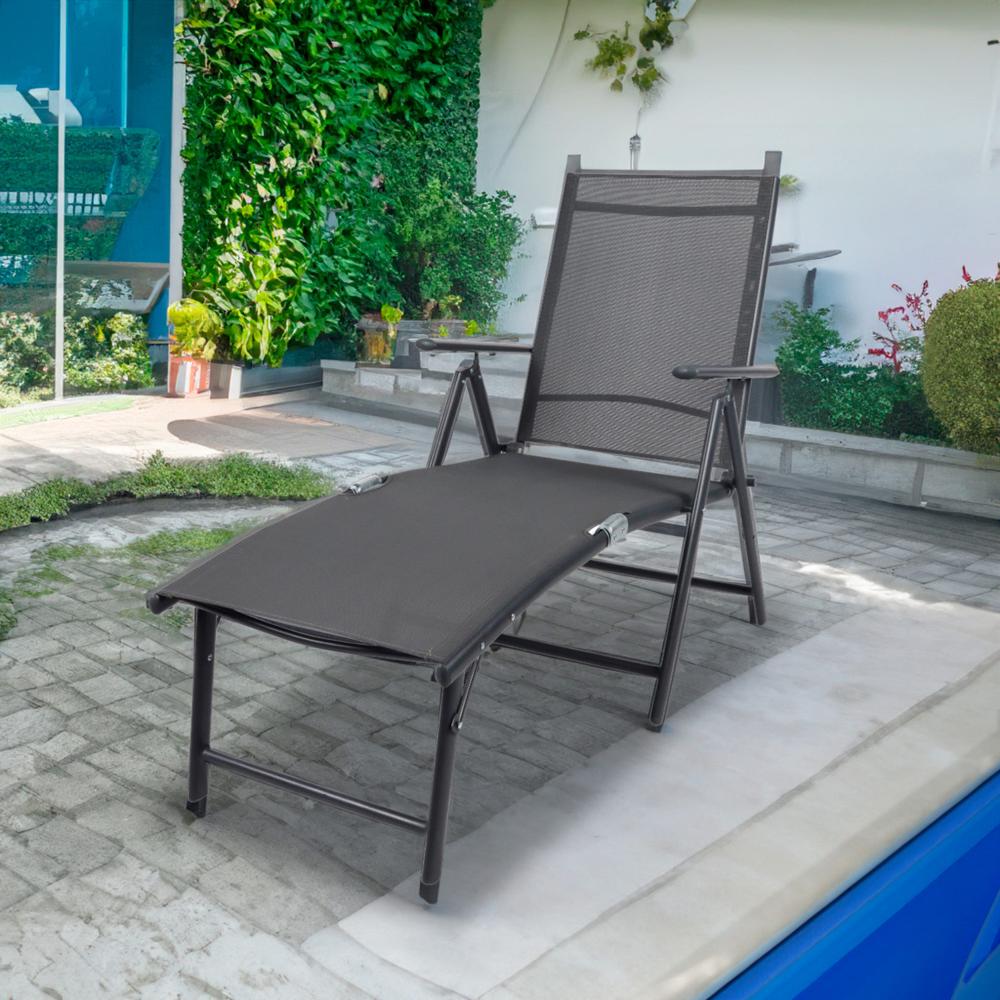 Reposera Aluminio Plegable Gris