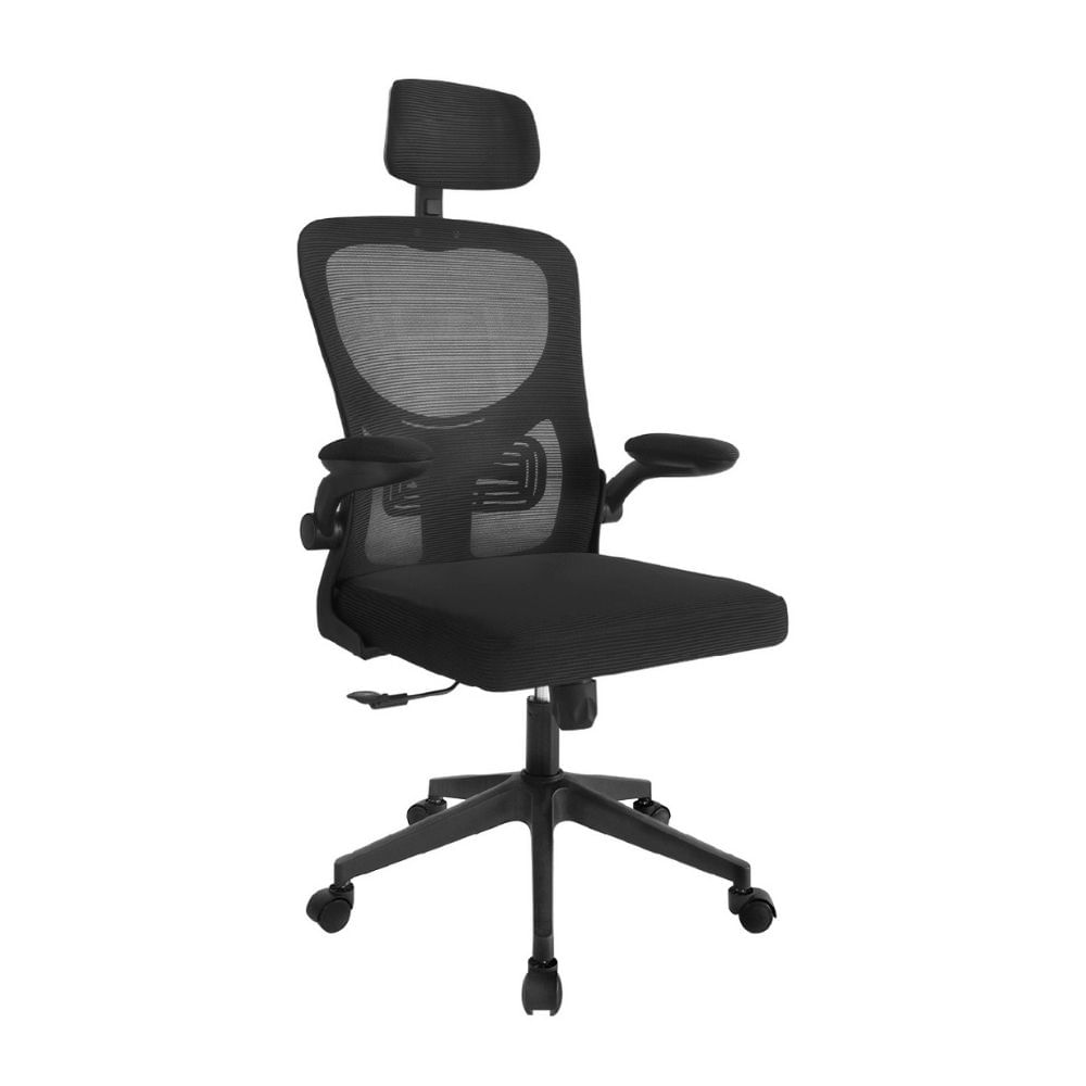 Silla de oficina con cabecero Zad Eco Negro Bonno