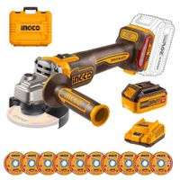 Amoladora 4 1000w 1  batería 4ah y cargador 20v Ingco  CAGLI271531