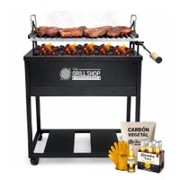 Parrilla a carbon negro movil
