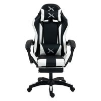 Silla Gamer Lyzor con Posapiés SGBWTWN135A NEGRO CON BLANCO