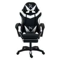 Silla Gamer Lyzor con Posapiés SGBWTWN135B Blanco con Negro