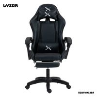 Silla Gamer Lyzor con Posapiés SGBTWN135A NEGRO