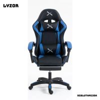 Silla Gamer Lyzor con Posapiés SGBLUTWN135A AZUL CON NEGRO