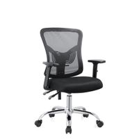 Silla Ergonómica Fone Ultra Gerente Cromado Negro Malla  Ofideas