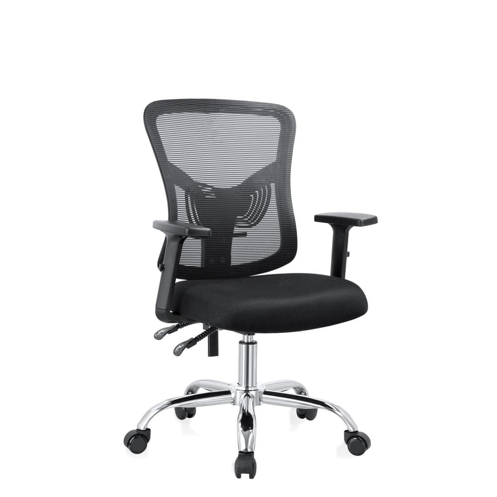 Silla Ergonómica Fone Ultra Gerente Cromado Negro Malla Ofideas