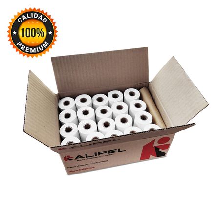 Papel Termico 20 Rollos 57x40mm 55gr PREMIUM Contometro KALIPEL Papel Termico 20 Rollos 57x40mm 55gr PREMIUM Contometro KALIPEL