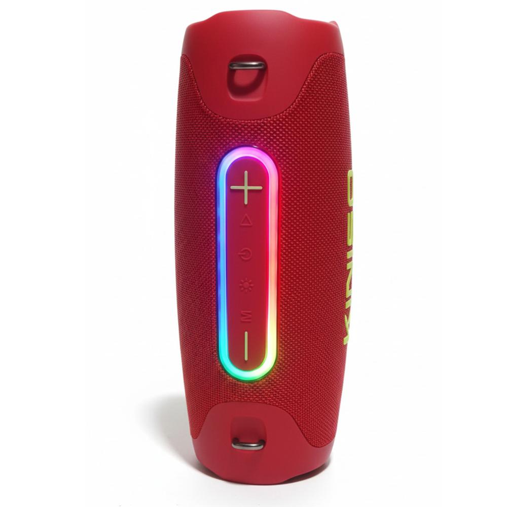 KIMISO KMS-311 ROJO - Parlante Bluetooth Premium con X-BASS - Luces LED y Protección IP