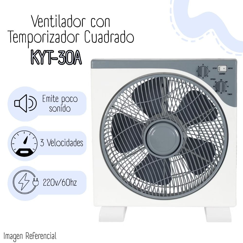VENTILADOR CON TEMPORIZADOR CUADRADO KYT-30A
