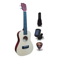 UKELELE CONCIERTO Natural  con Afinador Funda Púa