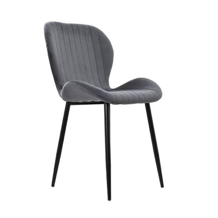 Silla de Diseño Mariposa tapizada Gris MobelArt