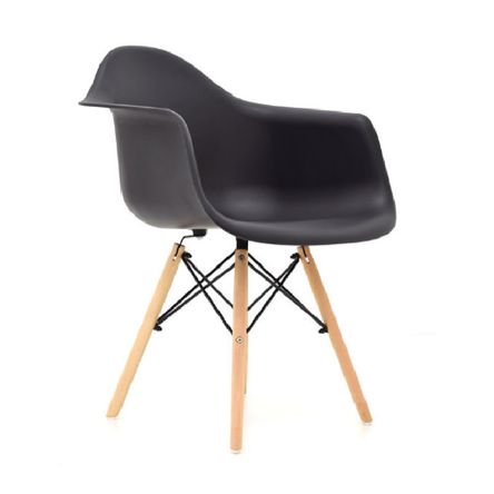 Silla de Diseño Decorativo Eames con brazo Negro mobelArt