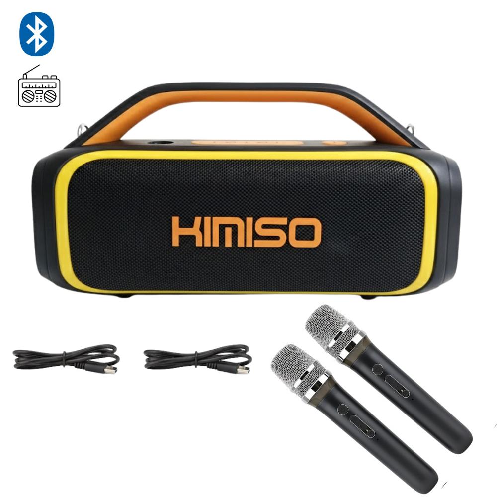 PARLANTE KIMISO KMS-809 PRO NARANJA - Potencia 60W - Karaoke Inalámbrico y Resistente al Agua