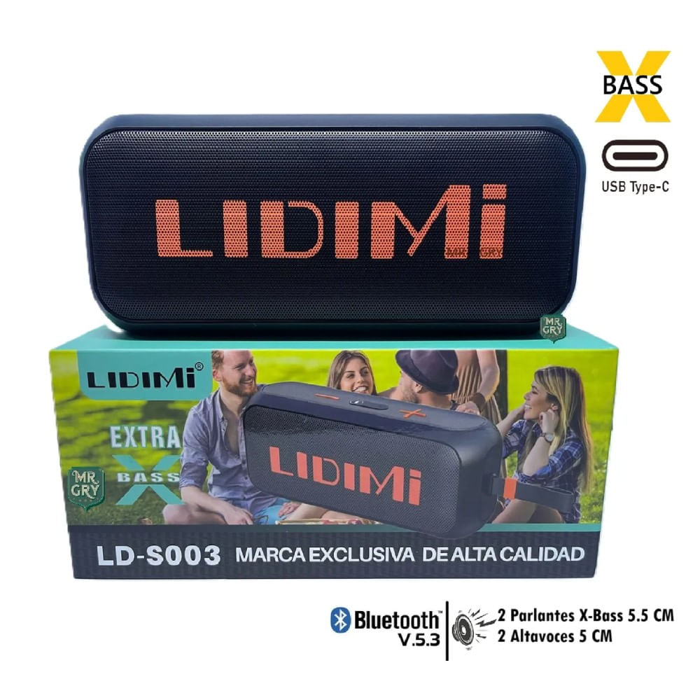 Parlante Portátil Lidimi X BASS LD S003 Negro