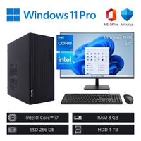 Computadora PC Intel Core i7 3.90 GHz 8GB RAM 256GB SSD 1TB HDD - Monitor 24'' FHD