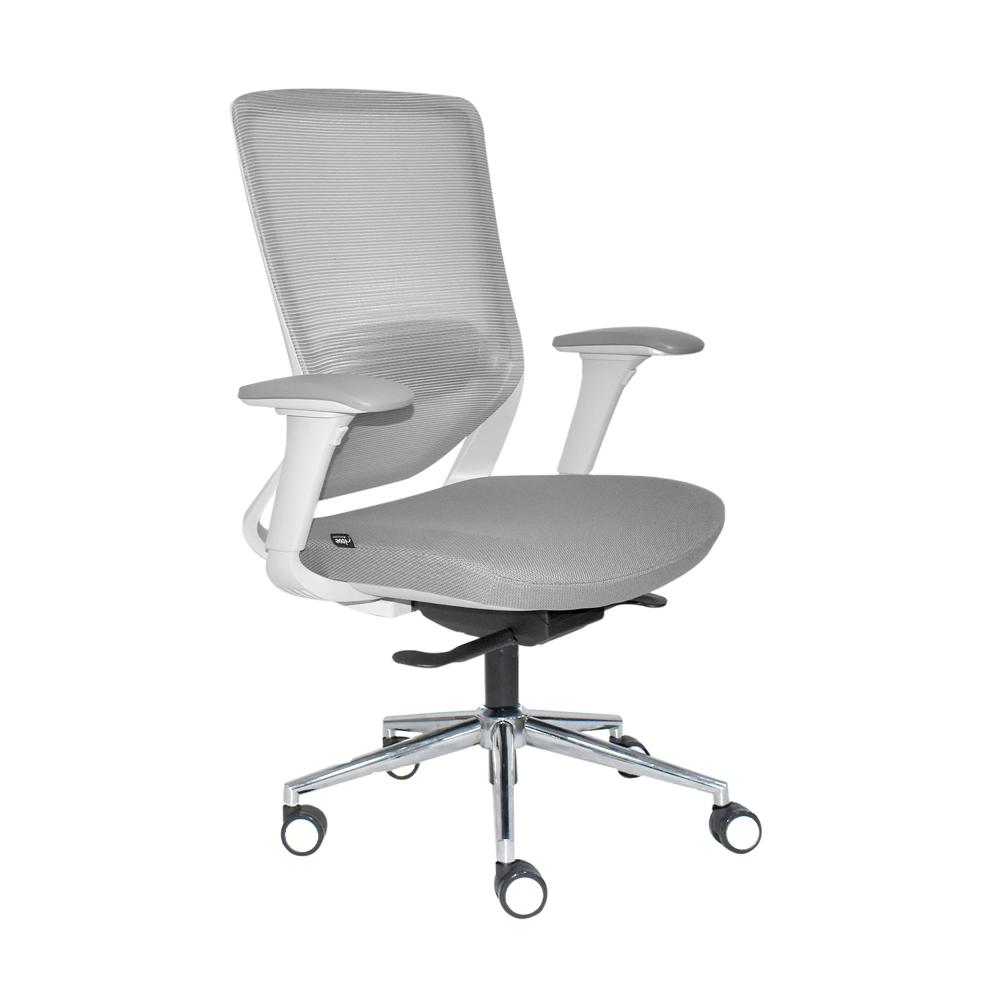 Silla Ergonómica Loop Gerente 4D Cromado Gris Ofideas