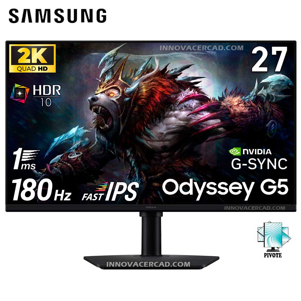 Monitor Samsung Odyssey G5 S27FG500EL 27 Fast IPS 2K QHD 180HZ 1MS G-Sync