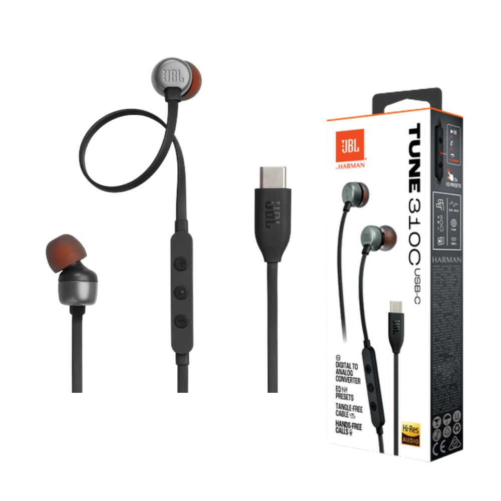 Audifonos Planos Tipo C Intraaurales JBL Tune 310C
