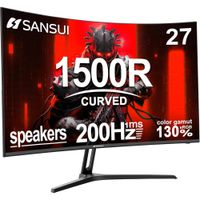 Sansui 27"" FHD 200 Hz Curvo 1 ms FreeSync HDR Parlantes VESA