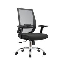 Silla Ergonómica Dubai Gerente Brazos 3D Cromado Negro Ofideas