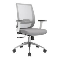 Silla Ergonómica Dubai Gerente Brazos 1D Aluminio Gris Ofideas